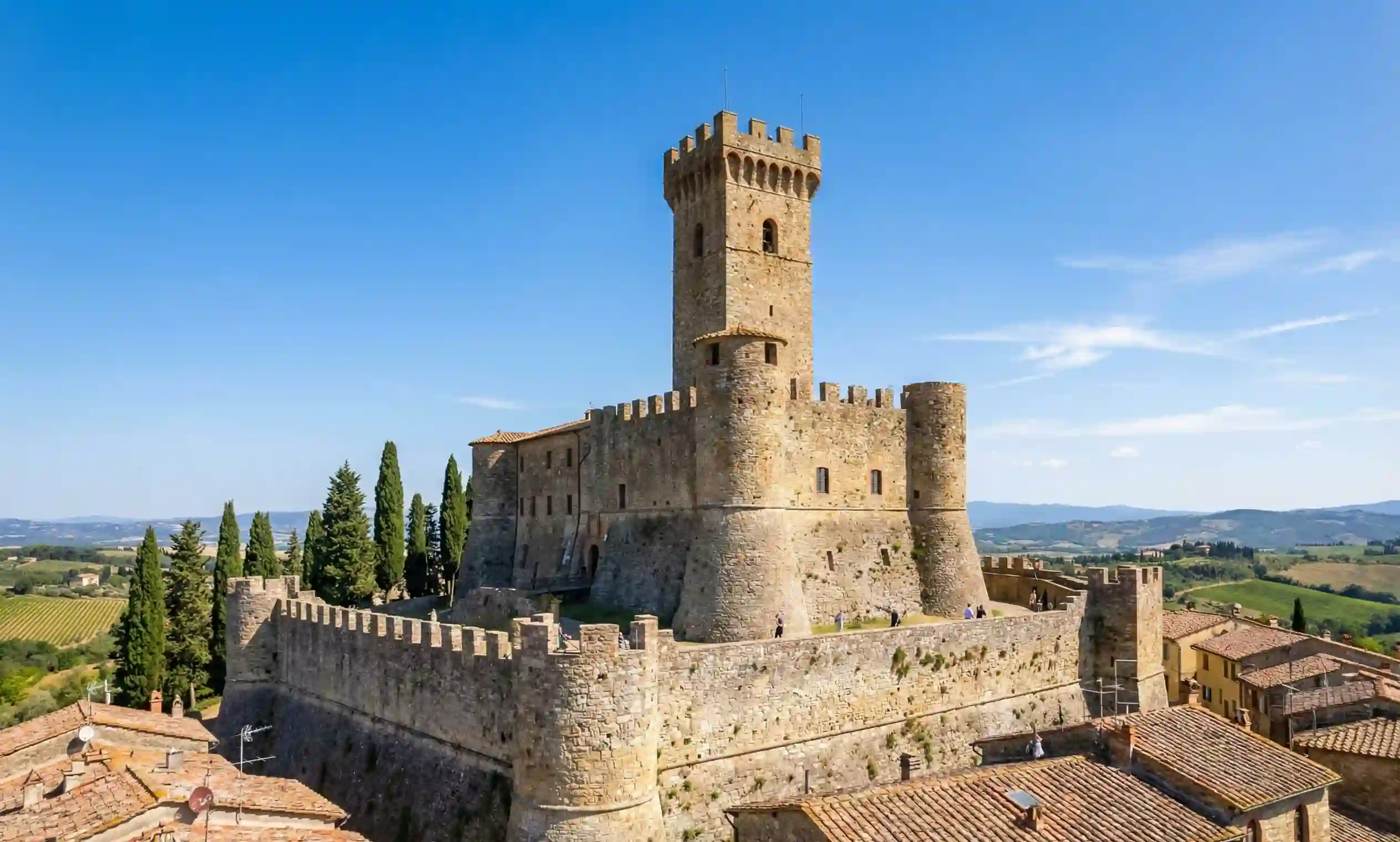 Castellina in Chianti medieval fortress tower and town walls